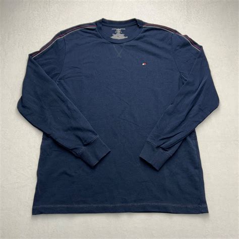 Tommy Hilfiger Sleepwear Mens Large Long Sleeve Thermal T-Shirt Navy ...