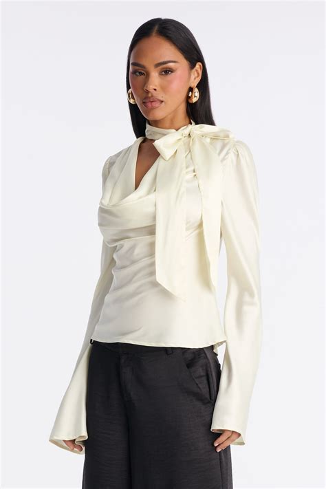 Love Letter Satin Blouse - Off White | Fashion Nova