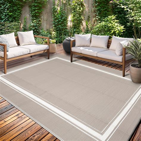 Outdoor Rug for Patio – Waterproof, Reversible Plastic Straw Floor Mat ...