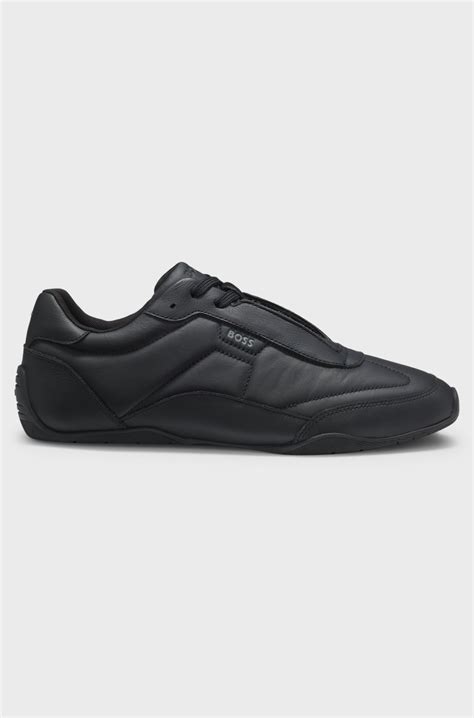 BOSS - Leather trainers with logo detail - Black