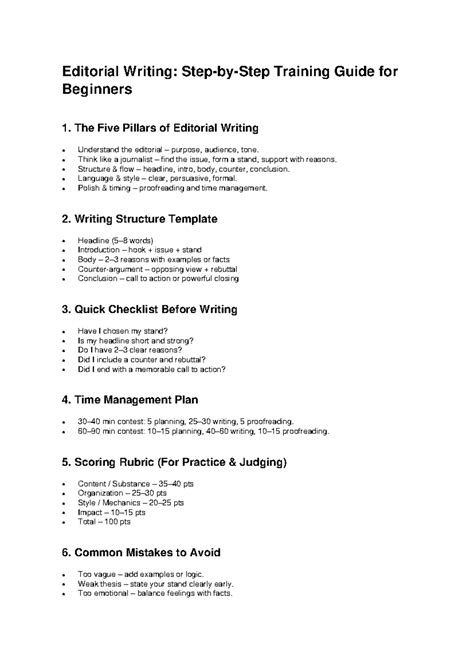 Editorial Writing: Step-by-Step Guide for Beginners - Studocu