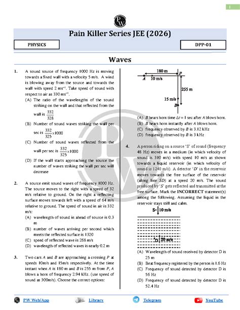 Waves DPP 01 - JEE (2026) Physics Sound and Frequency Concepts - Studocu
