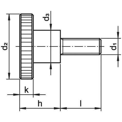 Vis moletées hautes, DIN 464, d1=M5 / l=12 mm / acier inoxydable 1.4305 ...
