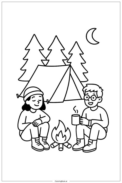 Best Friend Camping Coloring Page (Free PDF&PNG Printable)