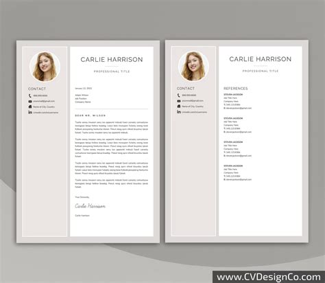 Professional Resume Template for Microsoft Word, Simple CV Template Design, Modern Resume ...