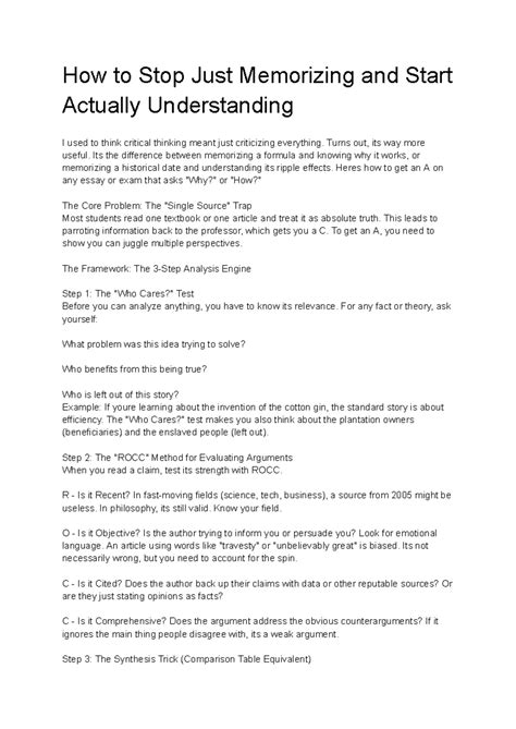 Critical Thinking Decoder: Strategies for Understanding Concepts - Studocu