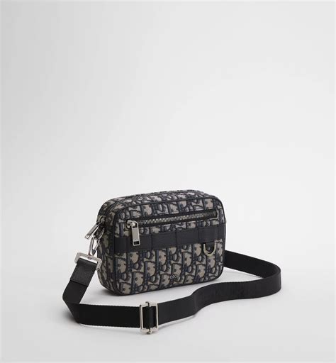 Mini Safari Bag with Strap Beige and Black Dior Oblique Jacquard | DIOR IN