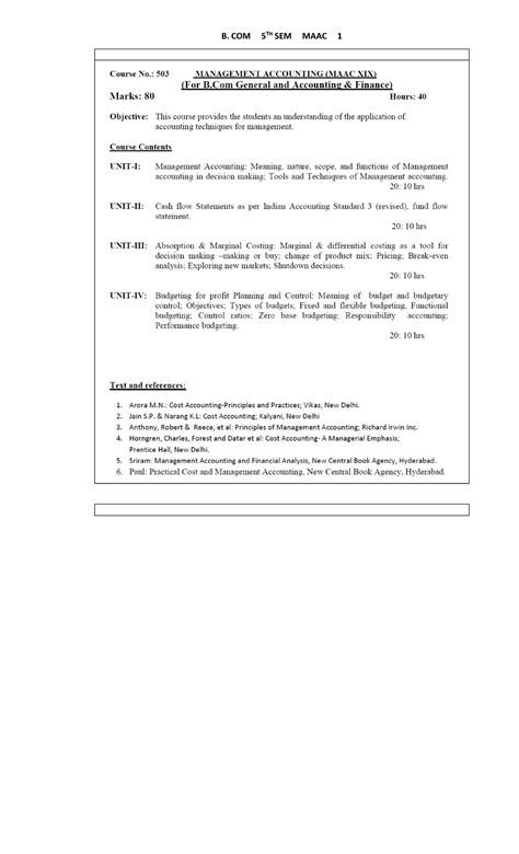 B. COM 5TH SEM MAAC: Features and Importance of Budgetary Control - Studocu