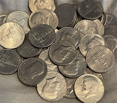 1776-1976 Kennedy Bicentennial Half Dollar Coin, Circulated, Free Shipping