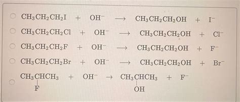 Which of the following SN2 reactions is the slowest?