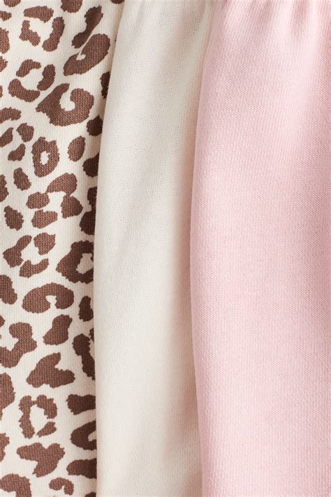 Light pink/Leopard print 3-pack sweatshorts for kids | H&M IN