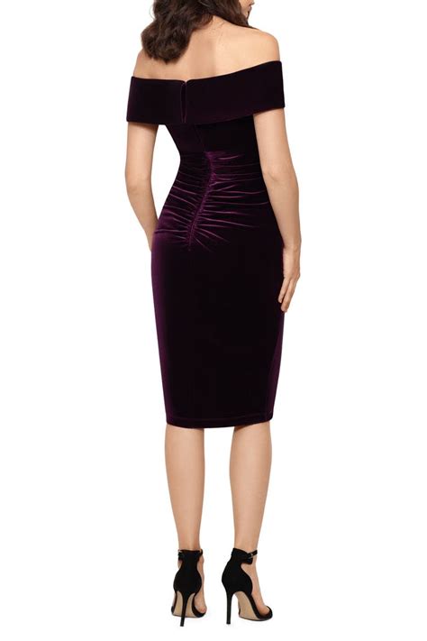 Xscape Evenings Xscape Off the Shoulder Velvet Cocktail Dress (Women ...