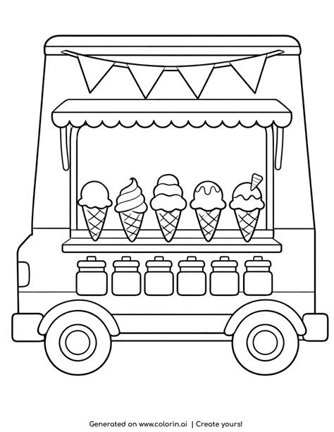 Ice Cream Truck Coloring Page | Free Printable