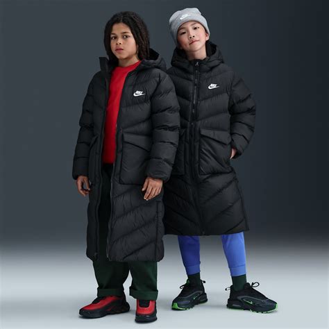 Black Hooded Puffer Jackets. Nike SI