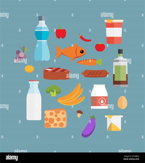 Frozen meat and vegetables Stock Vector Images - Alamy