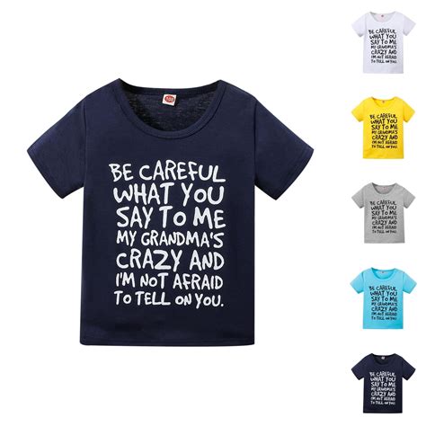 Be Careful What You Say to Me My Grandmas Crazy Graphic Tees for Boys ...