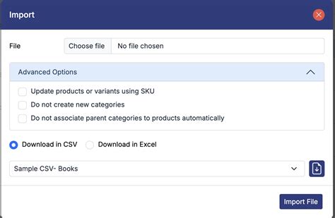 Import in bulk using CSV