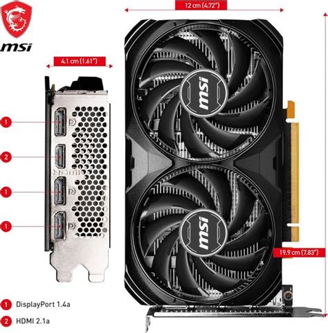 MSI NVIDIA GeForce RTX 4060 VENTUS 2X BLACK 8G OC - 8GB GDDR6 - PCIe 4. ...