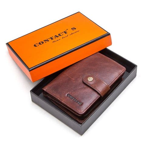 Contact'S Genuine Leather Wallets Women Men Wallet Short Small RFID ...