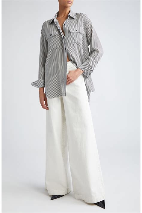 Nili Lotan Ellias Stripe Silk Shirt (Women) | Nordstromrack