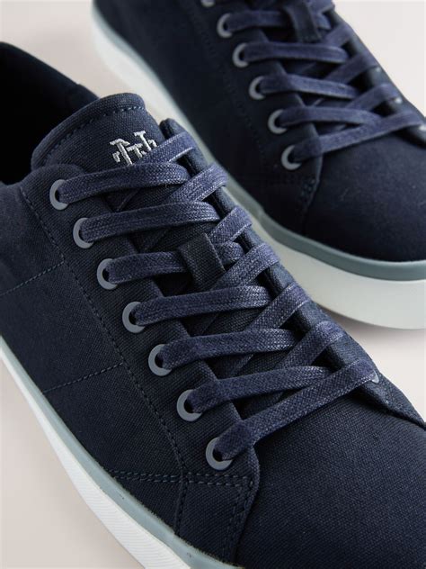 Buy Navy Canvas Stripe Smart Casual Trainers from the Next UK online shop