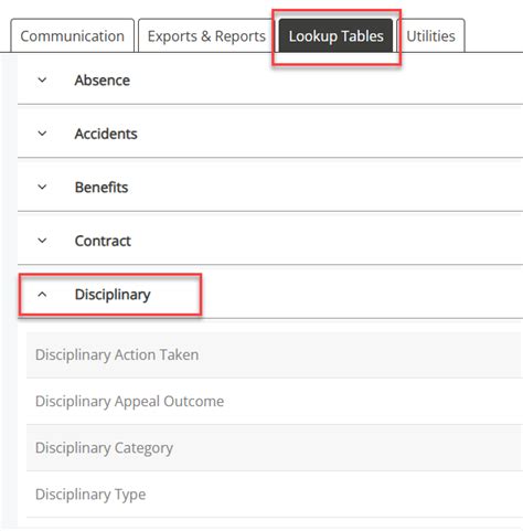 Update Disciplinary form list items