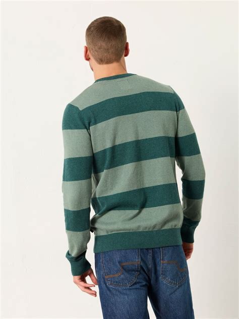 Buy FatFace Rye Emerald Green Tonal Stripe Crew Jumper from Next India