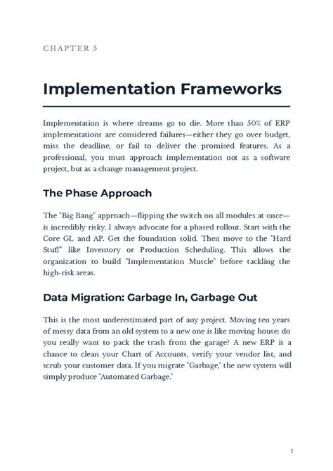 CHAPTER 5: Implementation Frameworks for ERP Success - Studocu