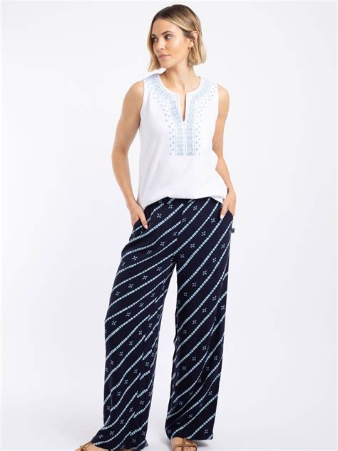 Buy Weird Fish Blue Mounira Printed Wide Leg Trousers from the Next UK online shop