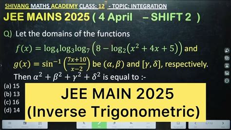 Q) Let the domains of the functions 𝑓(𝑥)=log_4 log_3 log_7 (8−log_2 (𝑥 ...