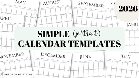 Free Printable Vertical Monthly Calendar 2026 | Printable Calendars