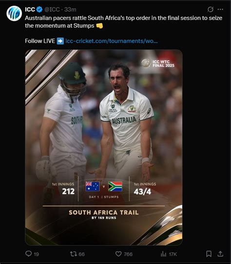 Australia vs South Africa WTC Final: Bowlers dominate as 14 wickets ...