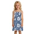 Blue and White Flowers Pattern Girls' Casual Dresses 2Y-8Y Sleeveless ...