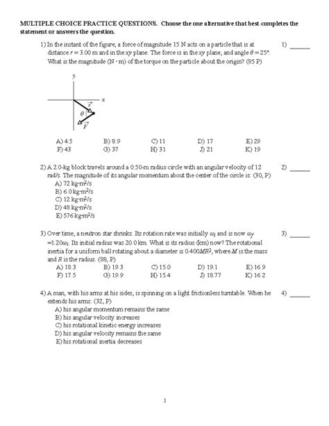 PHYA11 Final Exam Multiple Choice Practice Questions - Studocu