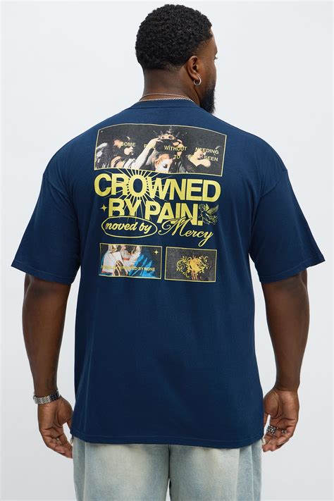 Crowned By Pain Short Sleeve Tee - Navy | Fashion Nova
