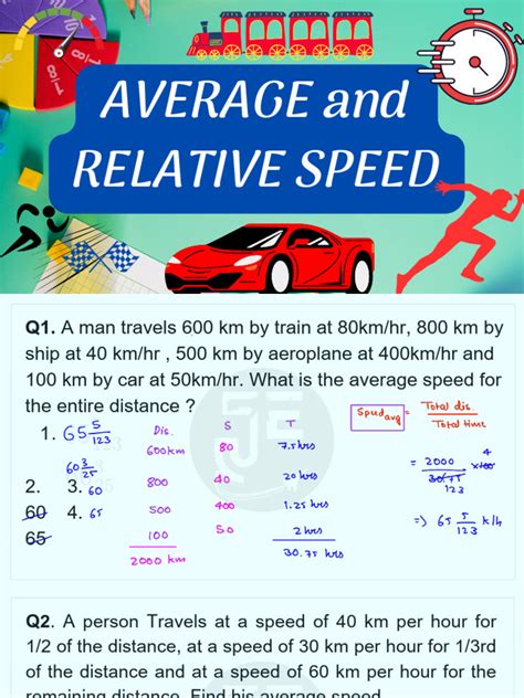 Average Speed and Relative Speed | PDF | Speed | Train