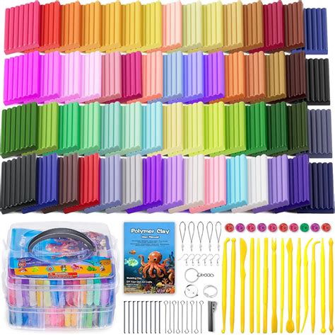 Amazon.com: Ixiaoyoo 60 Colors Polymer Clay, DIY Modeling Clay Starter ...
