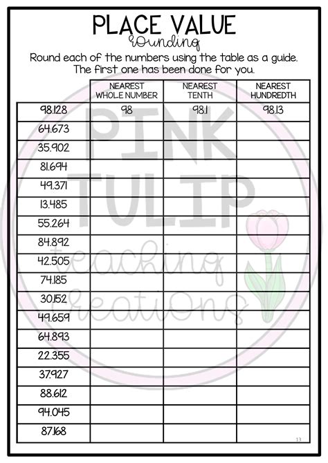 Place Value Rounding Worksheets