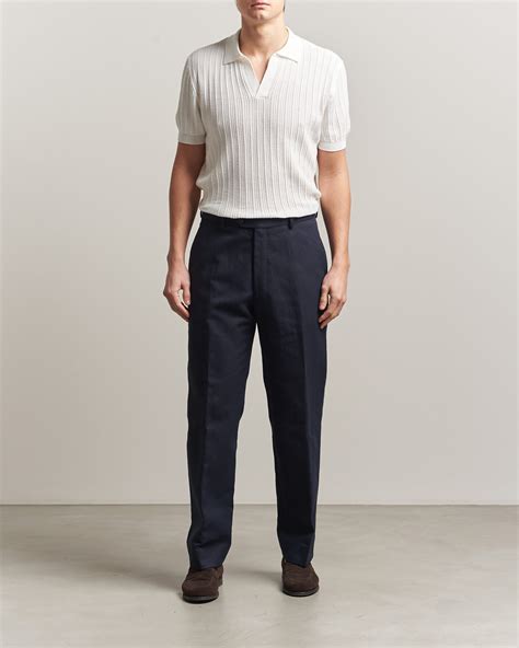 Morgano Structured Knitted Polo White at CareOfCarl.com