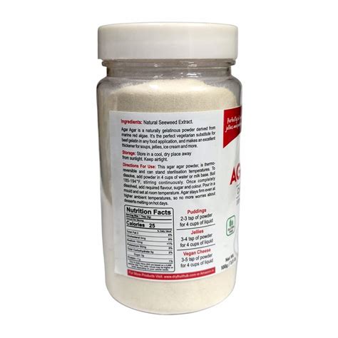 Agar Agar Powder 100g | Natural Vegetarian Gelatin Substitute ...