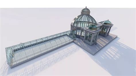 Glass building-Commercial building-building classic 3D model rigged ...