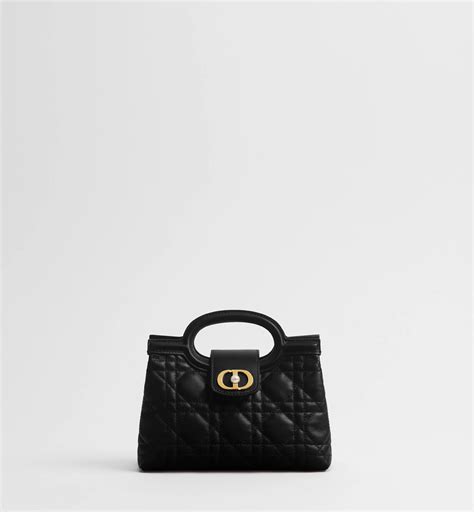 Dior Jolie Top Handle Mini Bag Black Cannage Lambskin | DIOR