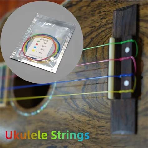 4PCS Ukulele Guitar String Set Colorful Nylon Strings for 21/23/26 Inch ...