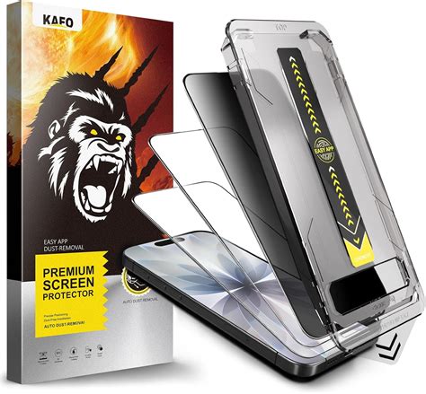 3-Pack 9H+ Tempered Glass Screen Protector for iPhone [2x HD Clear + 1x Privacy] | Military ...