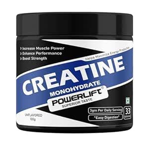 PowerLift Pure Micronised Creatine Monohydrate Powder 100g (33 Servings ...