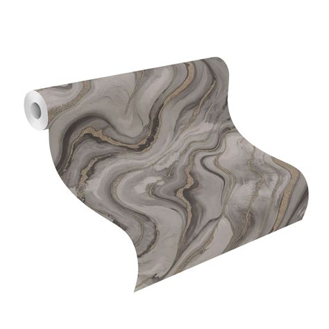 Marble-effect wallpaper in grey - Factory VI Marmorea 497656 | 10-497656