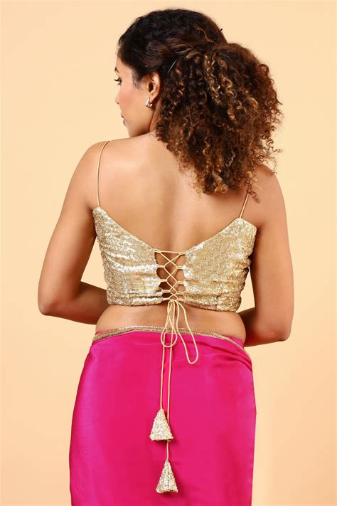 Buy Prisha Pink Crepe Silk Saree with Embellished Border - OMS India