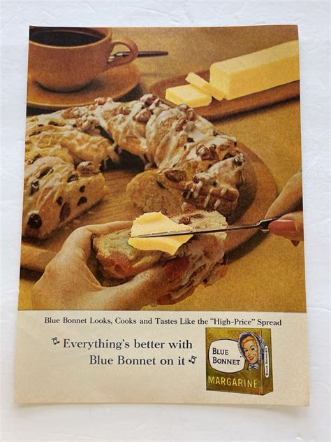 Vintage 1963 Blue Bonnet Margarine Print Ad Advertisement Collectible