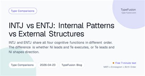INTJ vs ENTJ: Internal Patterns vs External Structures | TypeFusion
