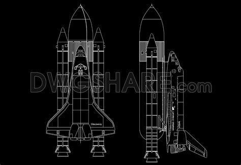116. Free Download Space Shuttle Aircraft CAD DWG